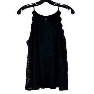 Fortune + Ivy Chita Lace Scalloped Sleeveless Blouse M